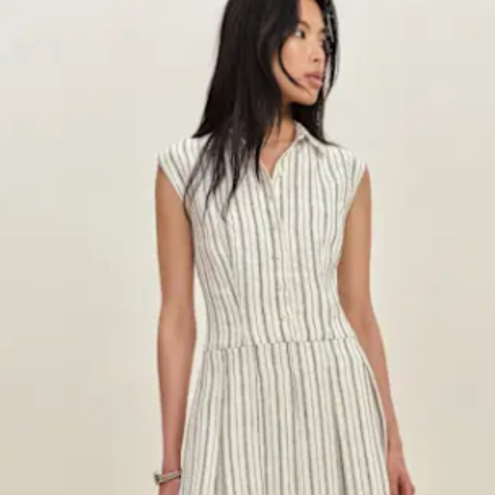 Reformation Arella Linen Dress Elsie Stripe Size 8 NWOT